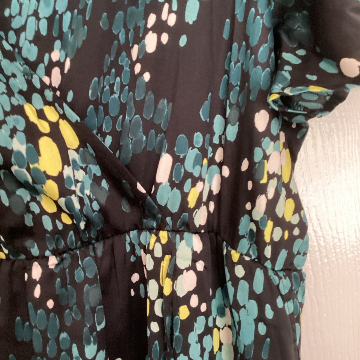 Torrid Midi Bubble Charm Flutter Sleeve Wrap Dress Womens 2X Dot Floral NWT View 6