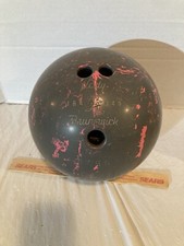VINTAGE LADY BRUNSWICK BOWLING BALL PINK GREY SWIRL PATTERN