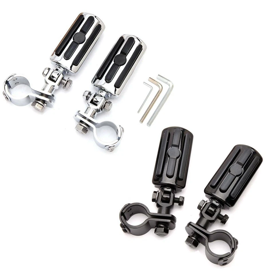 Clavijas de carretera en ángulo corto estriberas de motocicleta reposapiés para barra Harley de 1,25" Foto 4 de 4