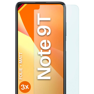 3x Schutzfolie Matt für Xiaomi Redmi Note 9T Displayschutz 4H Dünn Anti Reflex