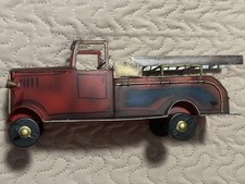 OBO Vintage Tin Firetruck With Ladder Steering Wheel Nine Inches Year Is Unknown