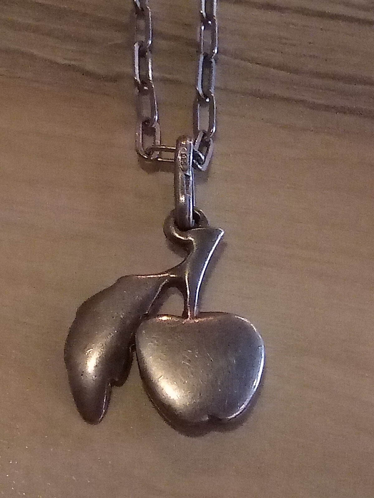 925 Solid Silver "Apple Pendant" On Cable Like Ch… - image 6