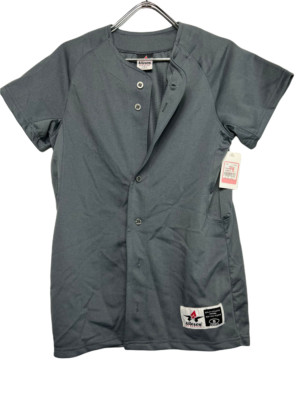 Alleson Athletic Damen Kurzarm Baseballtrikot Grau - SMALL