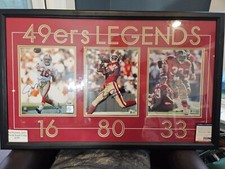 S.f. 49ers Signed Authenticated Framed Football Legends Craig Rice Montana