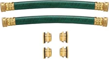 2025 Rain Barrel Connector Kit Linking Kit with Two 20 Inch Hoses & 4 Fittings