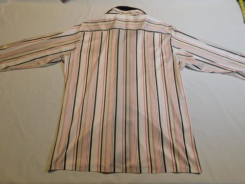 DISCO SHIRT VTG 70s ROCKABILLY HIPSTER HIPPIE STRIPE JOEL DAGGER COLLAR MENS L - Picture 11 of 12
