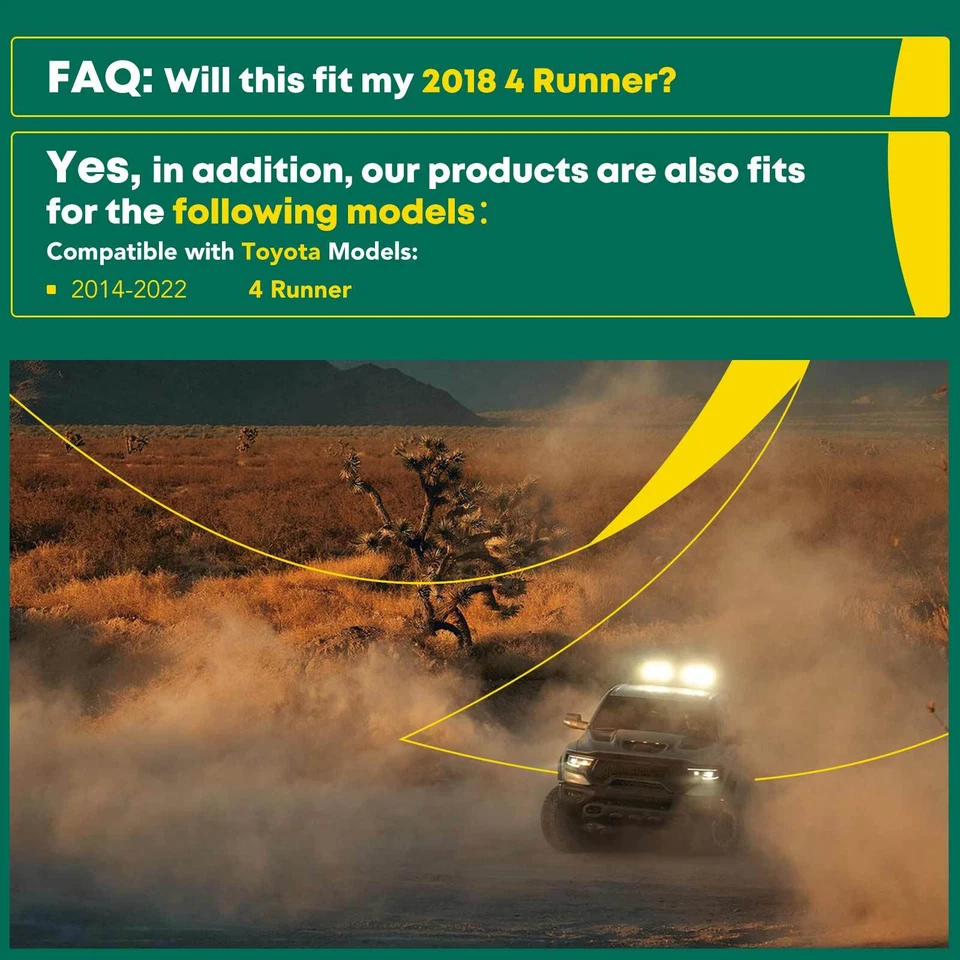 Nuevo 4x destellos de guardabarros estilo bolsillo para Toyota 4Runner 2014-2022 SUV delantero y trasero Foto 3 de 4