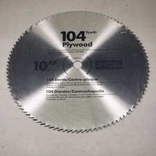 Ryobi 10 104 Tooth Plywood Saw Blade - Fits 5...