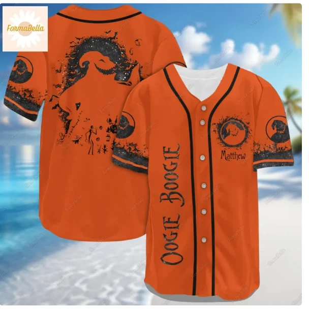 Halloween Custom Oogie Boogie ORANGE Baseball Jersey Shirt