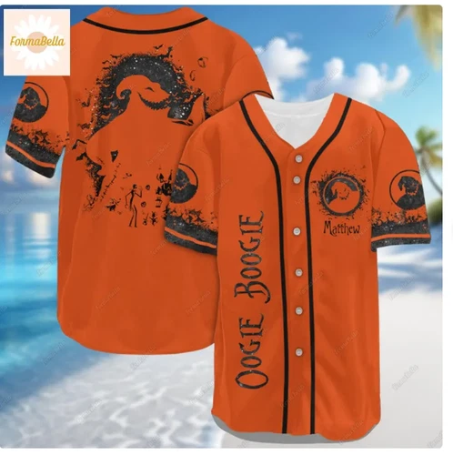 Halloween Custom Oogie Boogie ORANGE Baseball Jersey Shirt