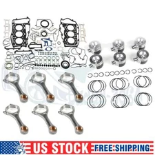 Engine Overhaul Gasket Kit - Connecting Rods 059198401F Pistons Rings Set for VW