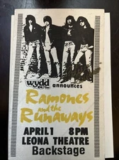 Original 1978 Ramones/Runaways April 1 Satin Backstage Pass Cherie Currie Signed