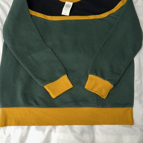 NWT Marvel Loki God Of Mischief Helmet Crewneck Sweatshirt Green Black Yellow - Picture 6 of 8