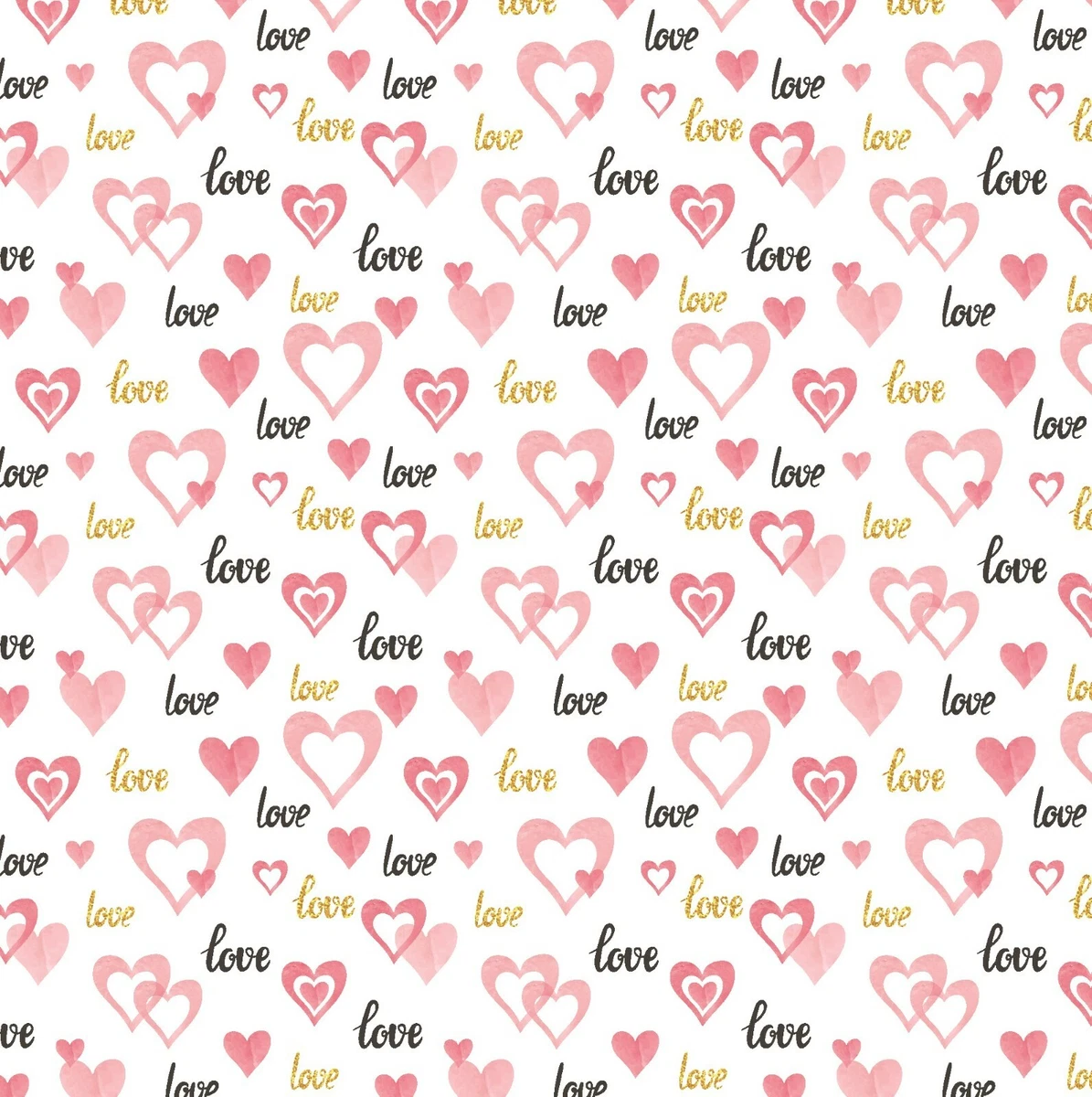 Heart & Roses Valentine's Wrapping Paper