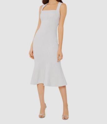 white square neck bodycon dress White Sleeveless Dress - Square Neck Dress - Bodycon Midi Dress