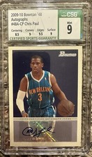 2009-10 Bowman Basketball ‘48 Chris Paul Auto CSG 9 New Orleans Hornets