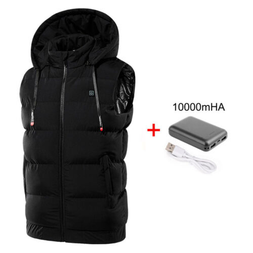 WINWARM Mens Heating Vest 9 Area Heated Coat Jackets w/ Removeable Hood Thermal - Picture 1 of 16