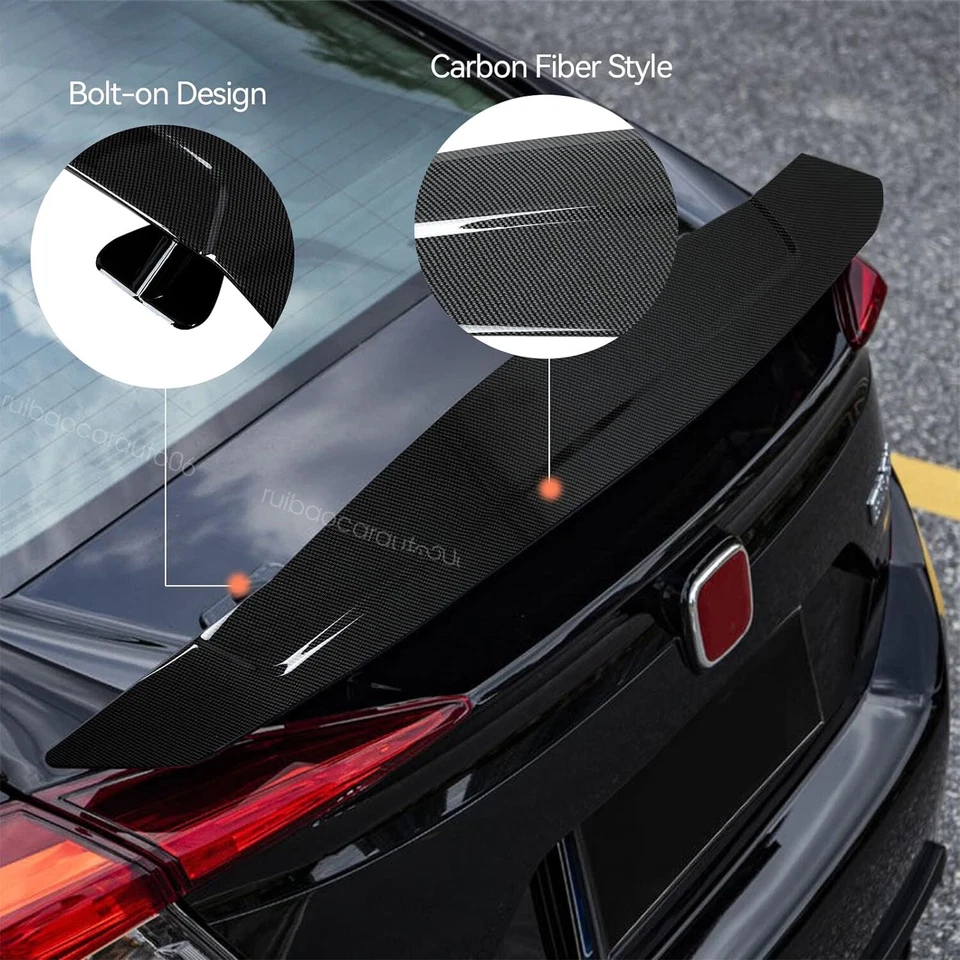 For Toyota Corolla Sedan 46" Carbon Style Rear Trunk Spoiler Racing GT Wing Foto 4 de 4