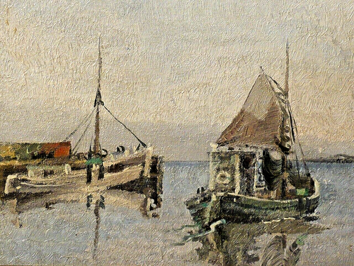 Fischerboote beim Auslaufen Hafen S.S.Christensen 1898 - 1980 Maritim B14 - Bild 2 von 4
