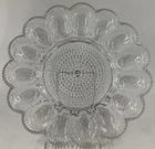 Hobnail Clear by Indiana Glass Divided Egg Platter Crystal Happenings Raised