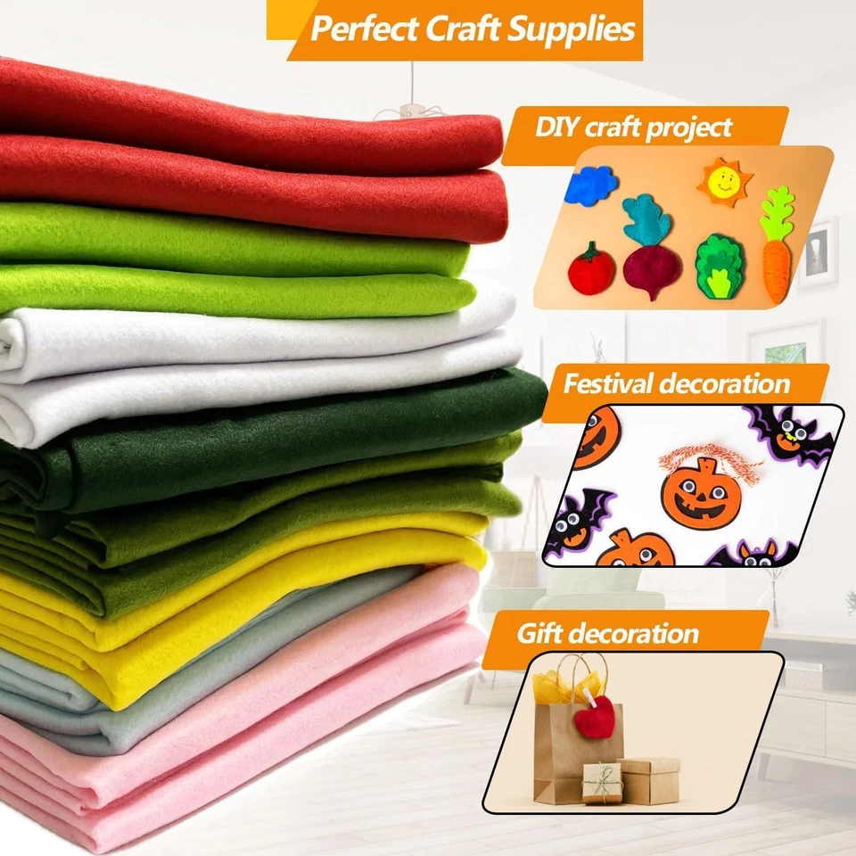 Tela de fieltro negro - 1,6 mm de espesor 36" X 18" cuadrado flexible fieltro artesanal por el Foto 4 de 4