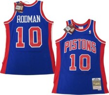 New 1988-89 Dennis Rodman 10 Pistons Mens Mitchell  Ness Swingman Jersey 130