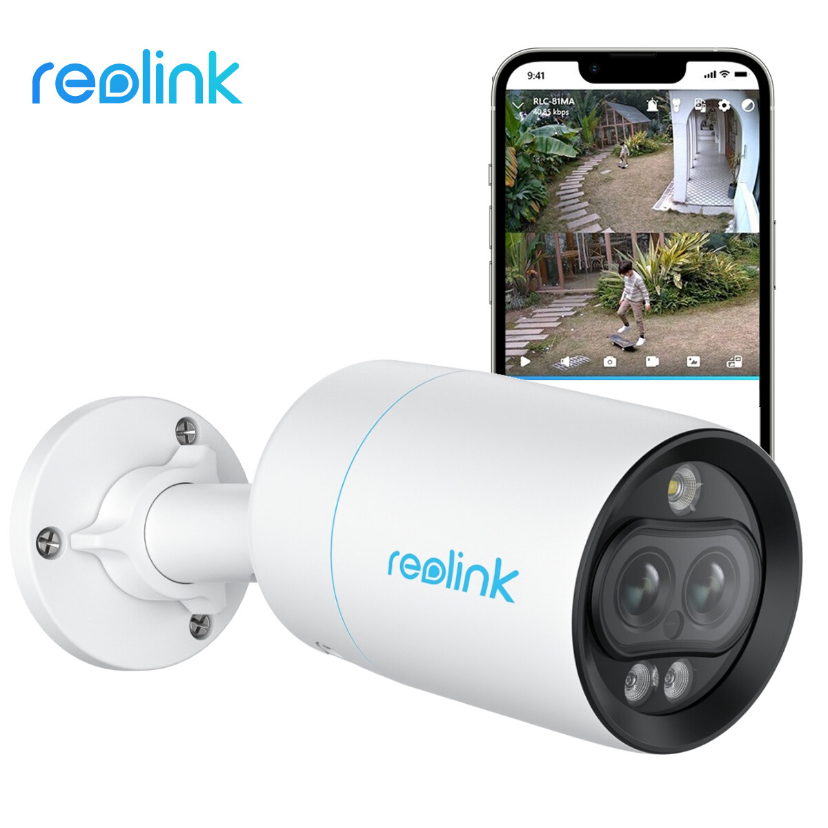 Reolink Caméra IP PoE 4K à double objectif avec double affichage RLC-81MA