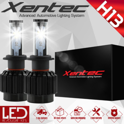 XENTEC LED HID Headlight Conversion H13 9008 6000K  2007-2016 Jeep Wrangler