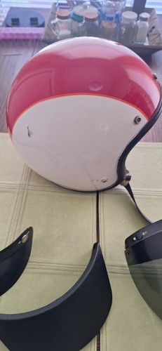 Awesome 1971 ARAI Z90.1 MOTORCYCLE HELMET ARAI Size XL Red White 3 Visors Nice - Picture 4 of 19