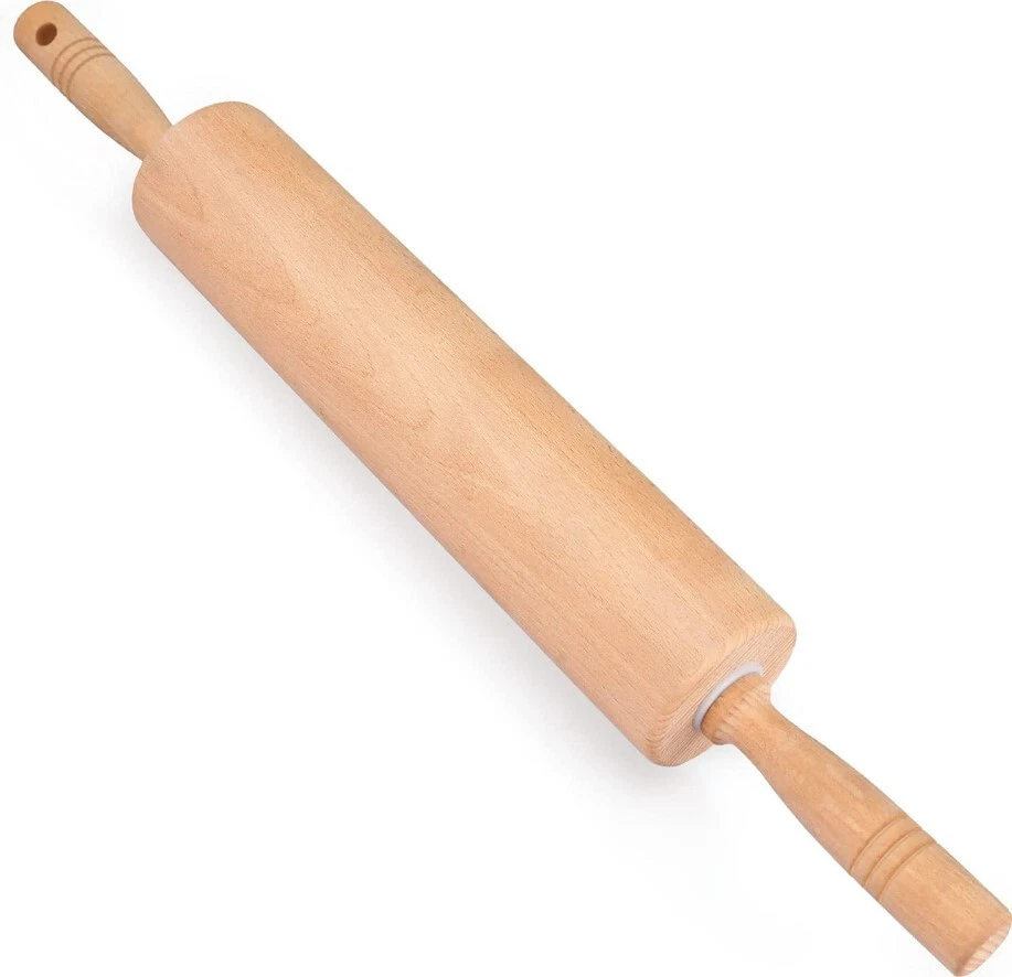 Classic Rolling Pin for Baking, Pastry Pizza 18'' Long Beech Wood Dough Roller
Opens in a new window