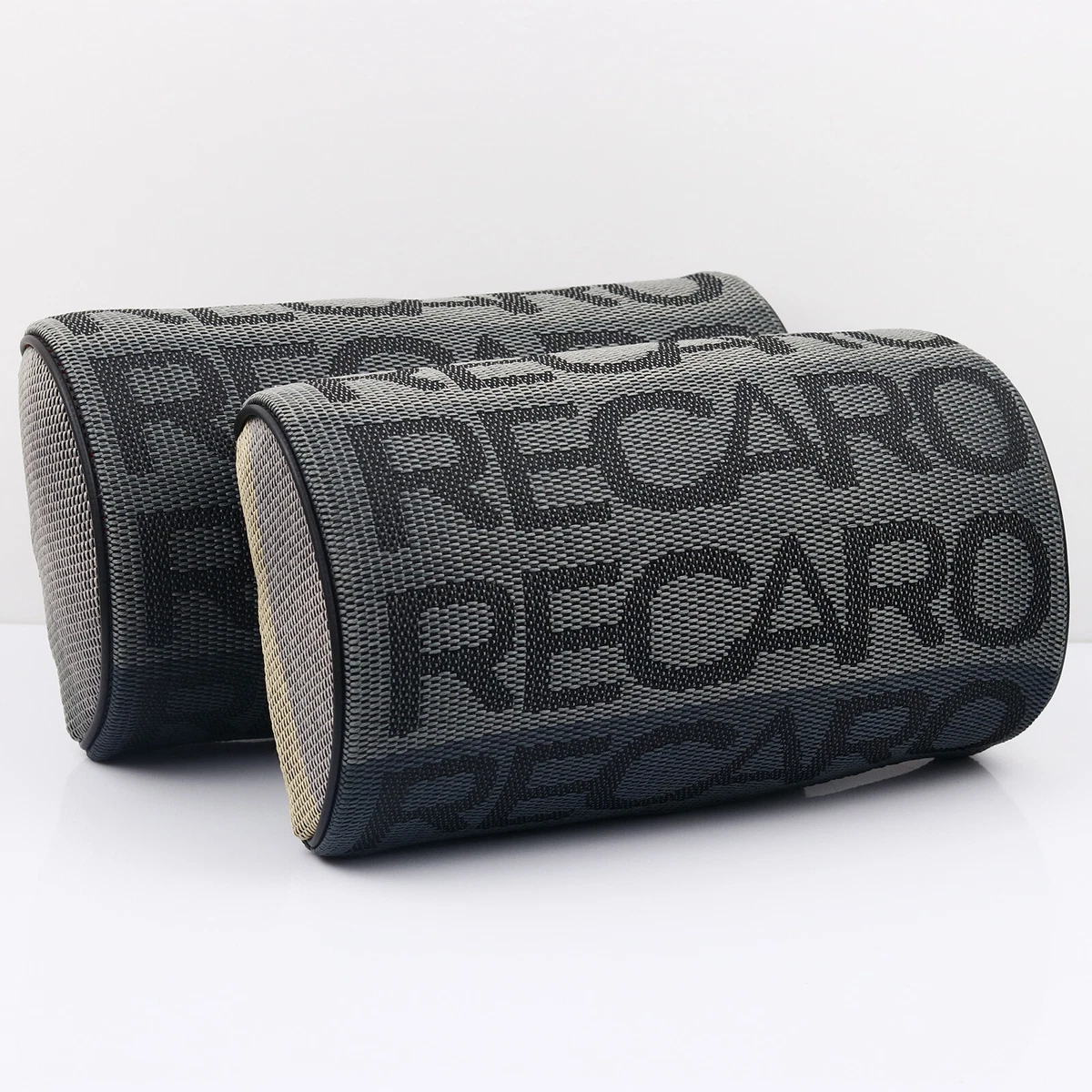 2pcs Recaro GrayFabric Headrest Pillow Supports Racing Neck Rest