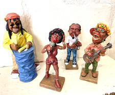 ✅Lot Statuettes anciennes vintage Rasta Jamaican Man Figurine Statue Decoration