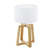 Weiß Helle Holz Moderne Skandinavisch Tischlampe Nachtlampe 1X60W/E27 26X44 [Cm]