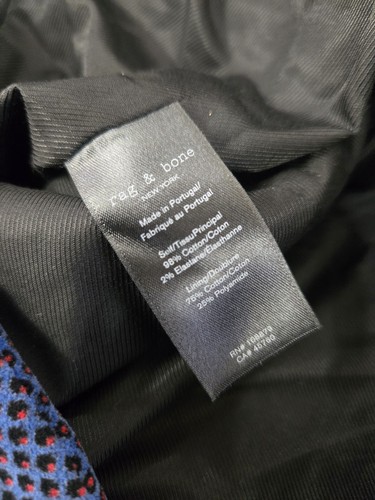 * 595 $ Rag & Bone Damengröße 0 marineblau gepunkteter Samtblazer neu mit Etikett - Bild 8 von 9