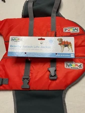 Outward Hound Dog Life Jacket Granby Splash Large Orange PFD w/Front Neck Float