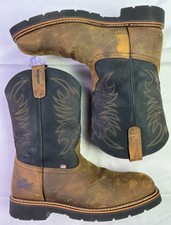 Thorogood 804-4330 Men's 11" Leather Steel Toe Wellington Boots-Brown/Black-15EE