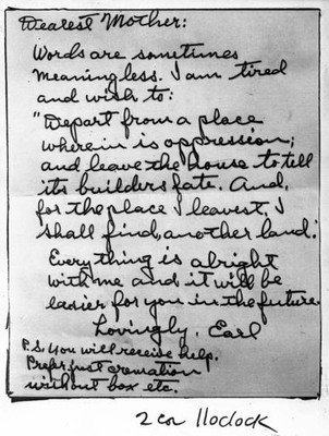 The last letter written by DeCasto Earl Mayer to his mother before- Old Photo