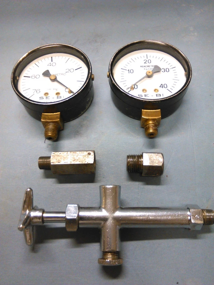 Coppia Manometri Officina SE-BI Vintage 50 - Immagine 3 di 4