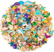 Acejoz 150 Pcs Ocean Beach Sea Charms for Jewelry Making and Bracelets, Assorted