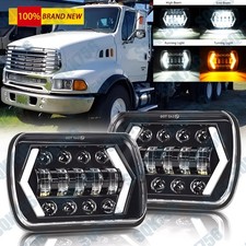 Pair 7x6 5x7 Led Headlights Drl Turn Light For Sterling Commercial Truck Lt9500 Pair 7x6 5x7 Led Headlights Drl Turn Light For Sterling Commercial Truck Lt9500