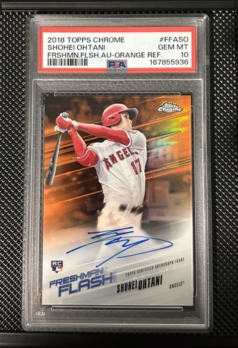 Shohei Ohtani 2018 Topps Chrome Orange Refractor /25 Rookie Auto PSA 10 GEM GOAT