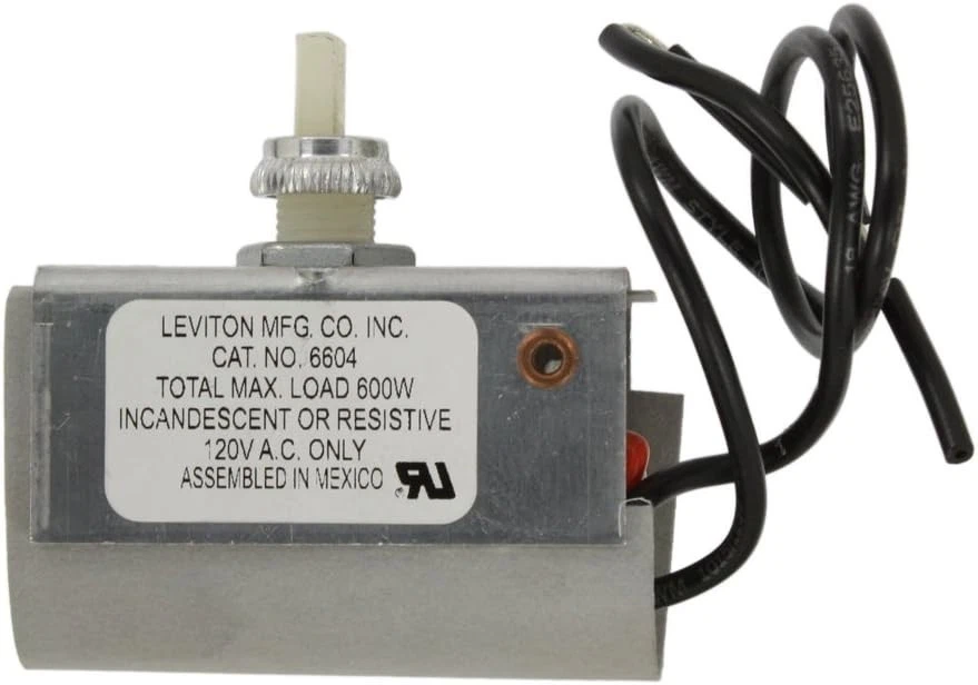 Leviton 6604-2 Single Pole On/Off Incandescent Dimmer Rotary Switch 600W Plastic - Image 2 of 2