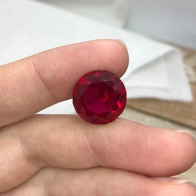 10.1 Ct Natural Certified Burma Red Ruby Round Cut Untreated Loose Gemstone