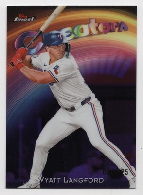 2025 Topps Finest WYATT LANGFORD #C-20 Purple Refractor Creators /125-Rangers
