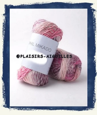 PELOTE de laine PHIL MIKADO petunia NEUVE - Photo 1/4
