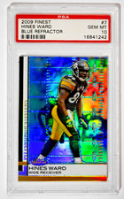 2009 Topps Finest #7 Hines Ward Blue Refractor /429 PSA 10 Steelers Pop 3