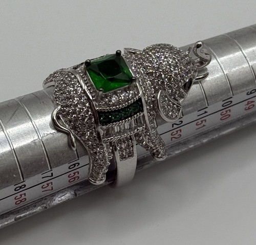 Cote D’Argent Sterling Silver 925 CN Cubic Zirconia Figural Elephant Ring Sz 7 - Picture 3 of 6