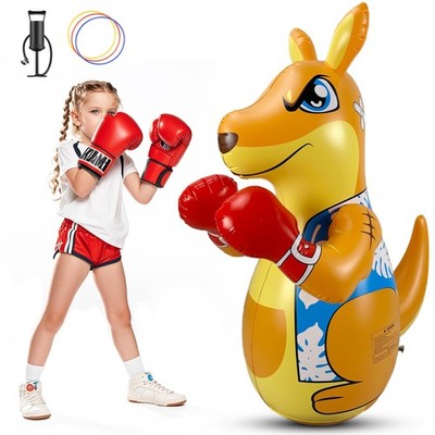 Kids Punching Bag 3-8 with Air Pump, Toddler Punching Bags for Kids, Inflatab...