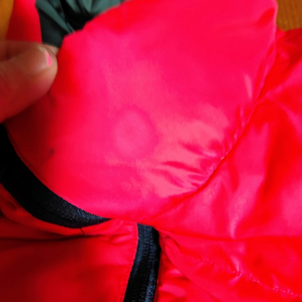 Lands' End Down Puffer Jacket Women's Size S Red Olive Reversible Coat - Image 4 of 4