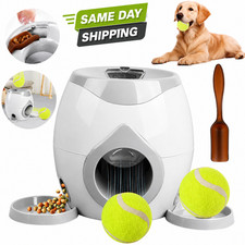 Automatic Dog Ball Launcher Pet Feeder Tennis Fetch Interactive Training Toy NEW